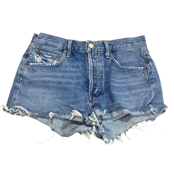 AGOLDE Parker Vintage Cut Off Jean Shorts Sz 26 100% Organic Cotton - Picture 1 of 5